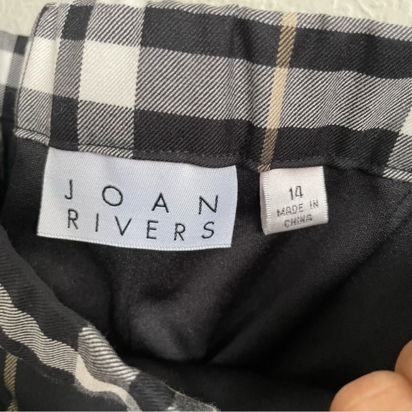 Joan Rivers womans Classic Black and White Plaid Skirt size 14 preppy career - Picture 3 of 7